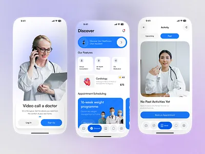 Heal Care Mobile App app app design app screen design clean doctor health health stat healthcare healthcare app healthcare mobile app helthnest ios app design minimalist mobile app mobile design patient product design ui