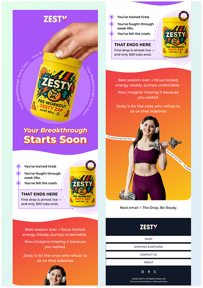 Supplement Email Design | Figma email design email design email marketing email template figma figma email design klaviyo klaviyo email design