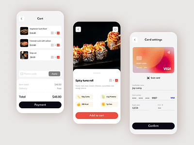Food Delivery App Concept app checkout design figma foodapp typography ui