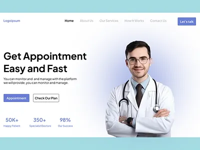 MEDICAL LANDING PAGE cleanui landing page medicaldesign medicalwebsite medicalwebsitedesign ui design uiux uxdesign websitedesign