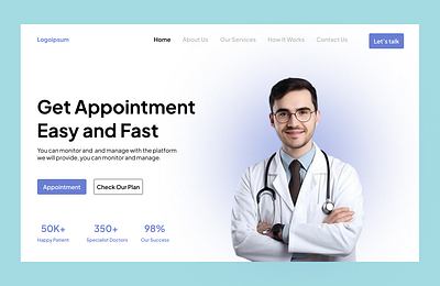 MEDICAL LANDING PAGE cleanui landing page medicaldesign medicalwebsite medicalwebsitedesign ui design uiux uxdesign websitedesign