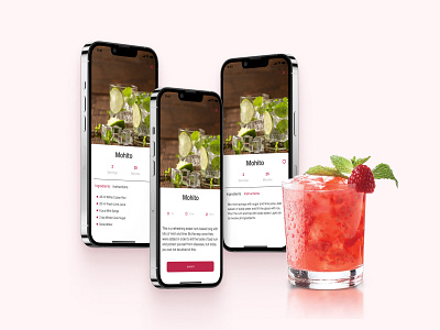 Drink Mobile IOS App design cocktail design drink mobile ui ux web