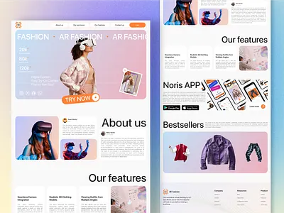 Modern Fashion & AR Technology Web UI 3d animation branding design graphic design illustration logo motion graphics ui vector