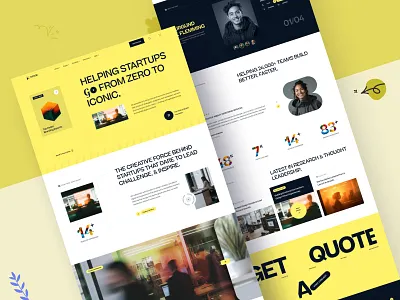 Startup Agency Website Landing Page branding business clean creative design digital graphic design illustration innovation investment logo marketing mindset minimal socialmedia startup startuplife tech ui website