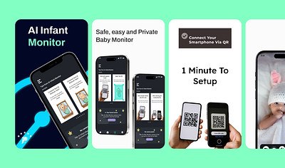 Baby Monitor App | AppStore Screenshots app design appstore screenshots baby monitor app figma preview screenshots ui uiux