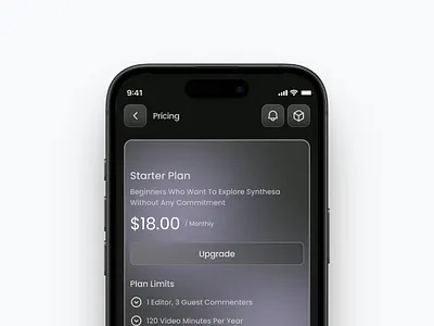 Pricing Plans UI – Dark Mode Elegance appdesign appinterface appui creativedesign darkmodedesign designdaily designinspiration dribbbleshots gradientdesign interfacedesign mobileappdesign mobileui moderndesign neumorphism pricingpage productdesign uidesign uiux uxdesign uxui