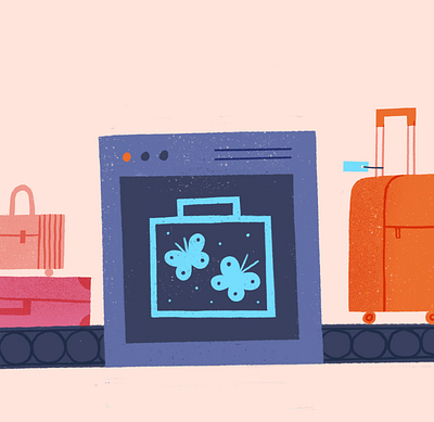 X-Ray airport baggage belt illustration luggage procreate security suitcase texture x ray