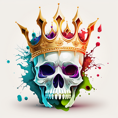 King's skull design graphic design illustration king logo skull vector
