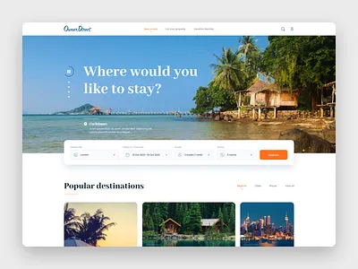 OwnerDirect booking graphic design hotel rental travel vacation web