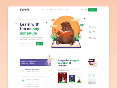 Online Education Platform 3d illustrations animatioon colorful creative discover education illustrations landing page learning lms online education training uiux