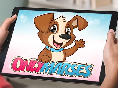 Happy Dog Cartoon Logo, Pet Shop Mascot Brand Design beehaya branding cartoon character dog graphic design happy illustration logo mascot pet vector waving pose