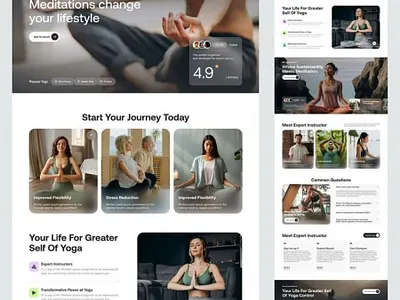 Meditation Service Landing Page Design branding design figma framer illustration landing page meditation mindfulness serenity tranquility ui uiux web design website design yoga