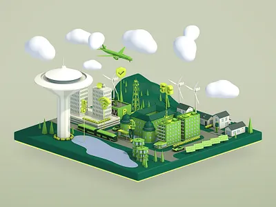 Smart city 3d c4d cinema 4d design illustration örebro