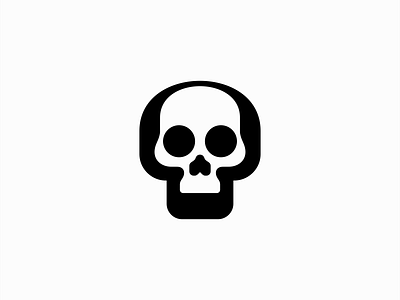 Bold Skull Logo abstract bold branding design gaming horror icon identity illustration logo mark simple skull symbol vector