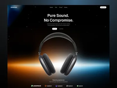 Headphone Landing Page Concept design e commerce electronic store landing page ui userexperience ux web web design website