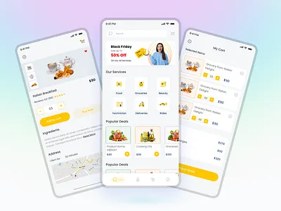 All in One E-Coommerce App (Food, Grocery, Delivery...) all in one android app beauty products delivery app ecommerce ecommerce app food app food delivery grocery app ios app marketplace mobile app modern app online store app ride booking app technician app ux ui