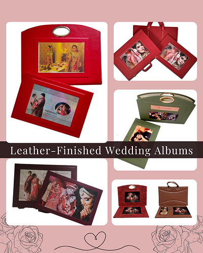✨ New Arrival: Leather Finished Wedding Albums ✨ album branding creativeweddingalbum design graphic design illustration logo photography rdimagination ui