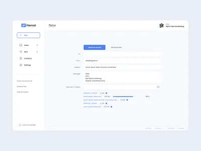 Filemail app application dashboard desktop app graphic design ui