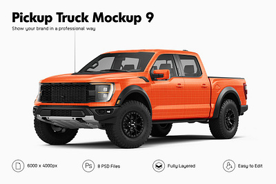 Pickup Truck Mockup 9 3d american car automotive branding car mockup ford raptor graphic design logo motion graphics pickup mockup pickup truck mockup 9 sticker truck mockup vehicle branding vehicle mockup