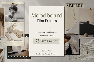 75 Film Frames Moodboard 75 film frames moodboard film frame film frames film preset mock ups mockup mood board creator moodboard moodboard mockup photo board polaroid mockup realistic mood board scene creator