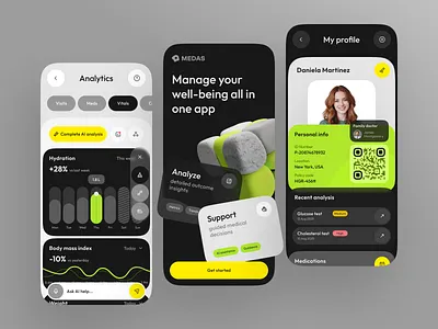 Smart health management app - Mobile App design app design branding design digitalhealth healthappdesign healthcareapp healthcareui healthcareuiux healthcareux illustration medtech mobileapp mobileappdesign mobileappuiux patientexperience ui uiuxdesign uiuxforhealthcare userexperience ux