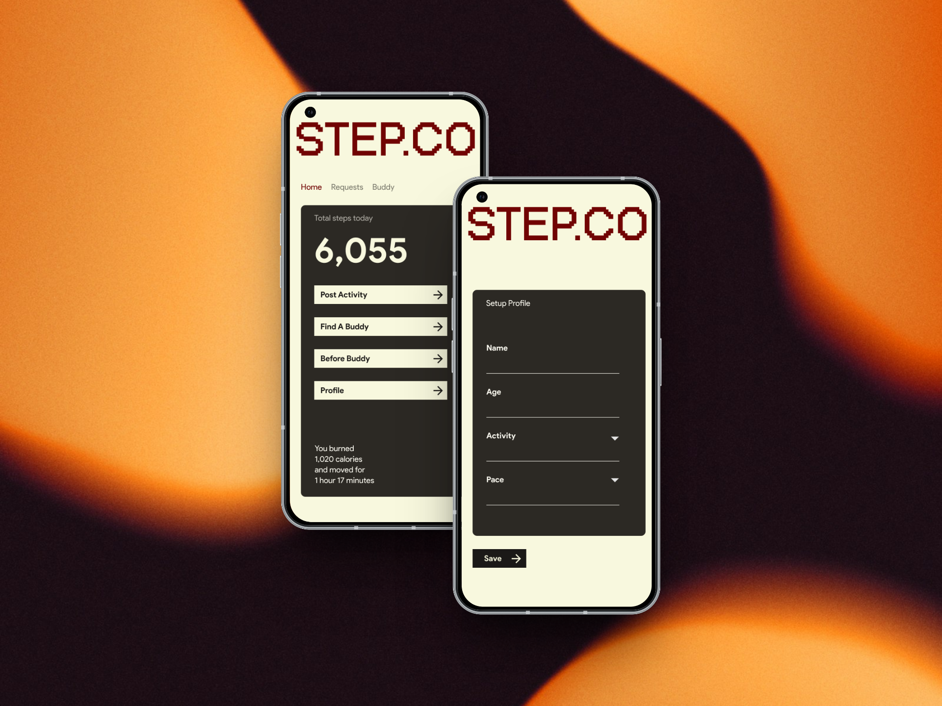 STEP.CO - An app that combines fitness and connection. branding dailyui design graphic design illustration logo minimal ui ux