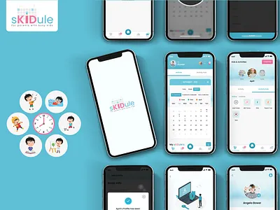 Skidule - Mobile app design design kids mobile app scheduling ui design ux design