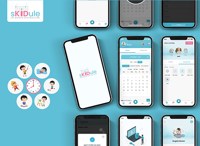 Skidule - Mobile app design design kids mobile app scheduling ui design ux design