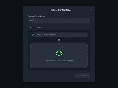 Video Uploading ai ai platform app button components content management dark drag and drop elements graphic design integration integrations saas stream upload content uploading video video upload video url widget