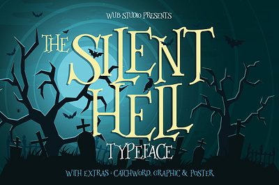 Silenthell Typeface + Bonus display halloween hand drawn hand written handmade font horror illustration irregular poster retro silenthell typeface bonus vintage