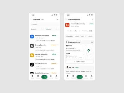 Customer Management App UI app crm customer customer management ios app mobile order order tracking product design ui