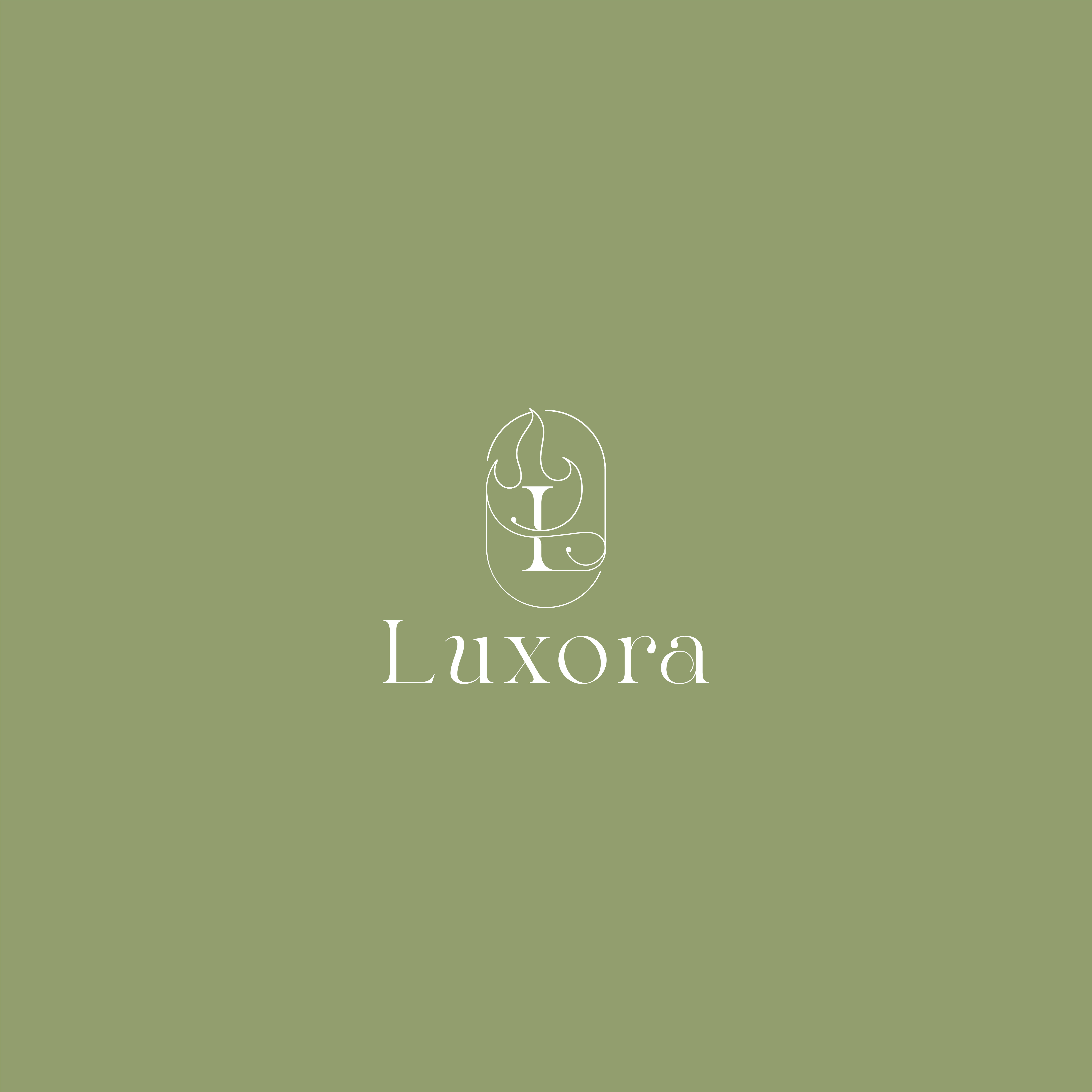 Minimalist Monogram for L & Line art Flame. aromatic brand style guide branding candle logo creative fragrance logo green color home fragrances icon logo identity letter l line art logo logo logo design luxora luxurious minimalist modern muted color scent