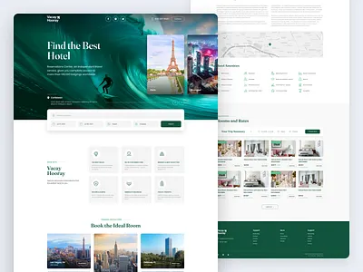 Vacay Hooray agency booking graphic design hotel room site travel ui web