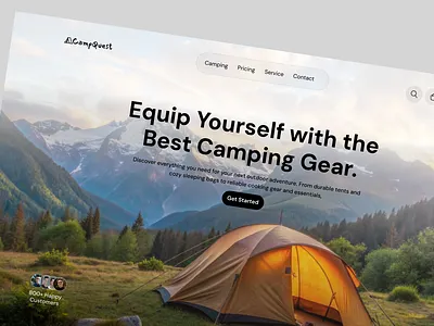 Camping Gear ECommerce Website adventure ui adventure website camping ui camping website creative design ecommerce website landing page design modern website outdoor gear web design website design website ui