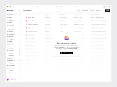 Table Empty State app design empty empty state error error state modal pop up ui ui design ui ux ux