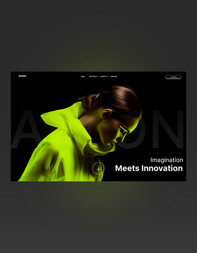 Aixion V1 Web Ui Landing Shot agency ai ai fashion branding design graphic design illustration photography ui ui design ux ux design web design