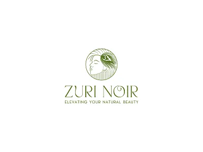 Zuri Noir - Brand Identity & Logo Design beauty logo branding cosmetics logo custom logo elegant logo feminine design green color palette hair care illustration logo line art logo design luxury logo minimal logo natural beauty organic branding skincare branding typography visual identity woman logo zuri noir