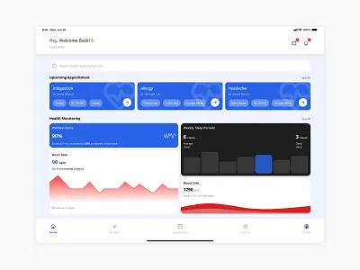 LiveWell - Health Care App Tablet Version figma health care health care app health care app design mobile app mobile app design responsive design ui ui design ui designer uiux uiux design uiux designer ux ux design ux designer