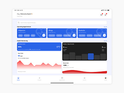 LiveWell - Health Care App Tablet Version figma health care health care app health care app design mobile app mobile app design responsive design ui ui design ui designer uiux uiux design uiux designer ux ux design ux designer