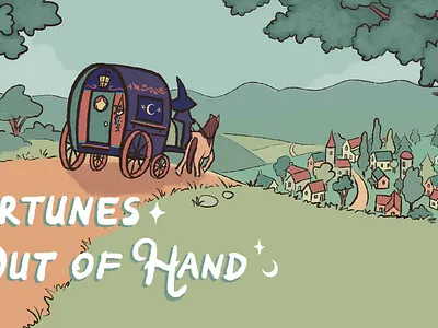 Fortunes Out Of Hand - Game Art 2d art character design game art game artist game characters game ui halloween game illustration palm reading ui video game art witchy games