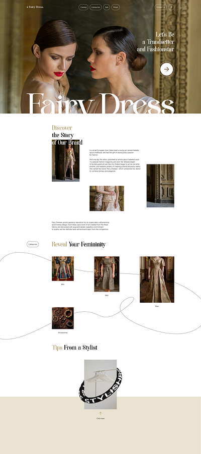 E-commerce dress shop | Fairy Dress. dress e commerce fairy online store shop store ui ux uxui web design website веб дизайн магазин одежды магазин платьев сайт