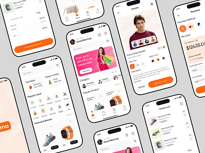 Shopping Mobile App – Modern E-Commerce UI Design app design e commerce app ecommerce fashion app mobile app mobile design online shopping shop app shopping shopping app shopping cart uiux design ux design