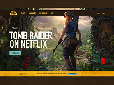 Tomb Raider Website typography ui design web design website