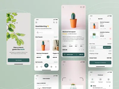 Plant Care Mobile App Design application ui camera green app mobile app mobile app design plant app plant care app plant guide plant shop plant store planting plants product design recognition uiux design user interface