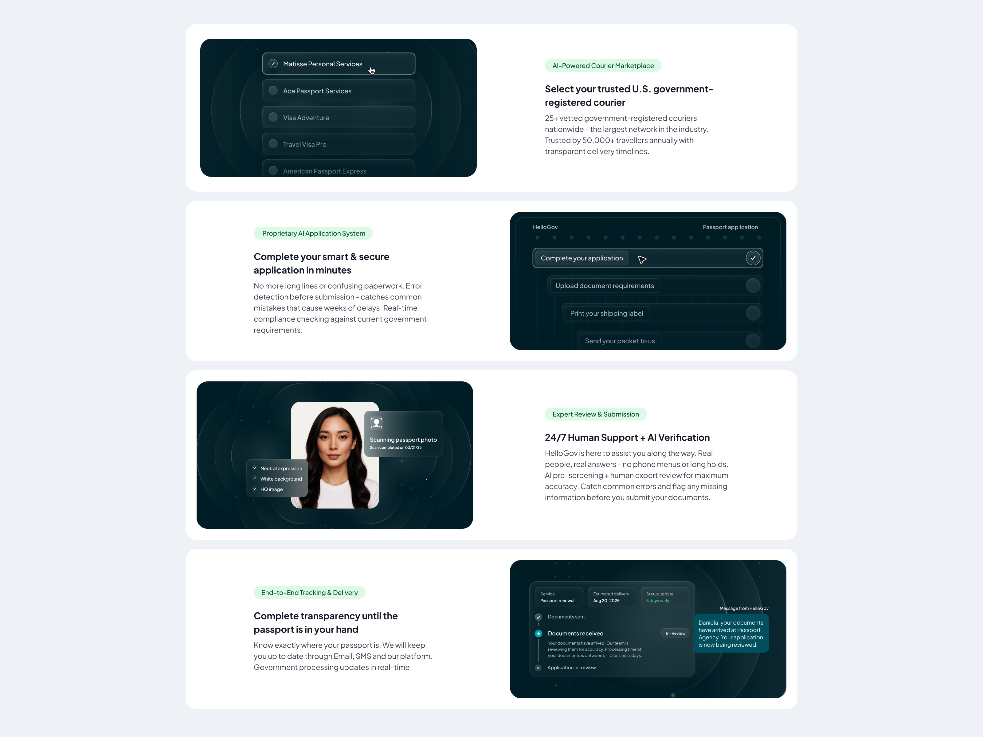 HelloGov passport application application bento courier egov egov service glass glassmorphic glassmorphism government hellogov id verification identity verification passport passport application progress progress tracking scanner step by step tracking upload documents