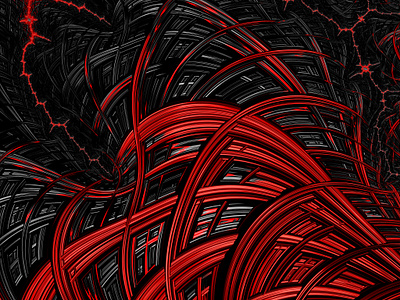 Abstract Fractal Structure Red And Black | Fractal abstractart art background beautiful black breathtaking elegant flow fluid fractal fractalart gorgeous illustration motion pattern red stunning swirls wallpaper