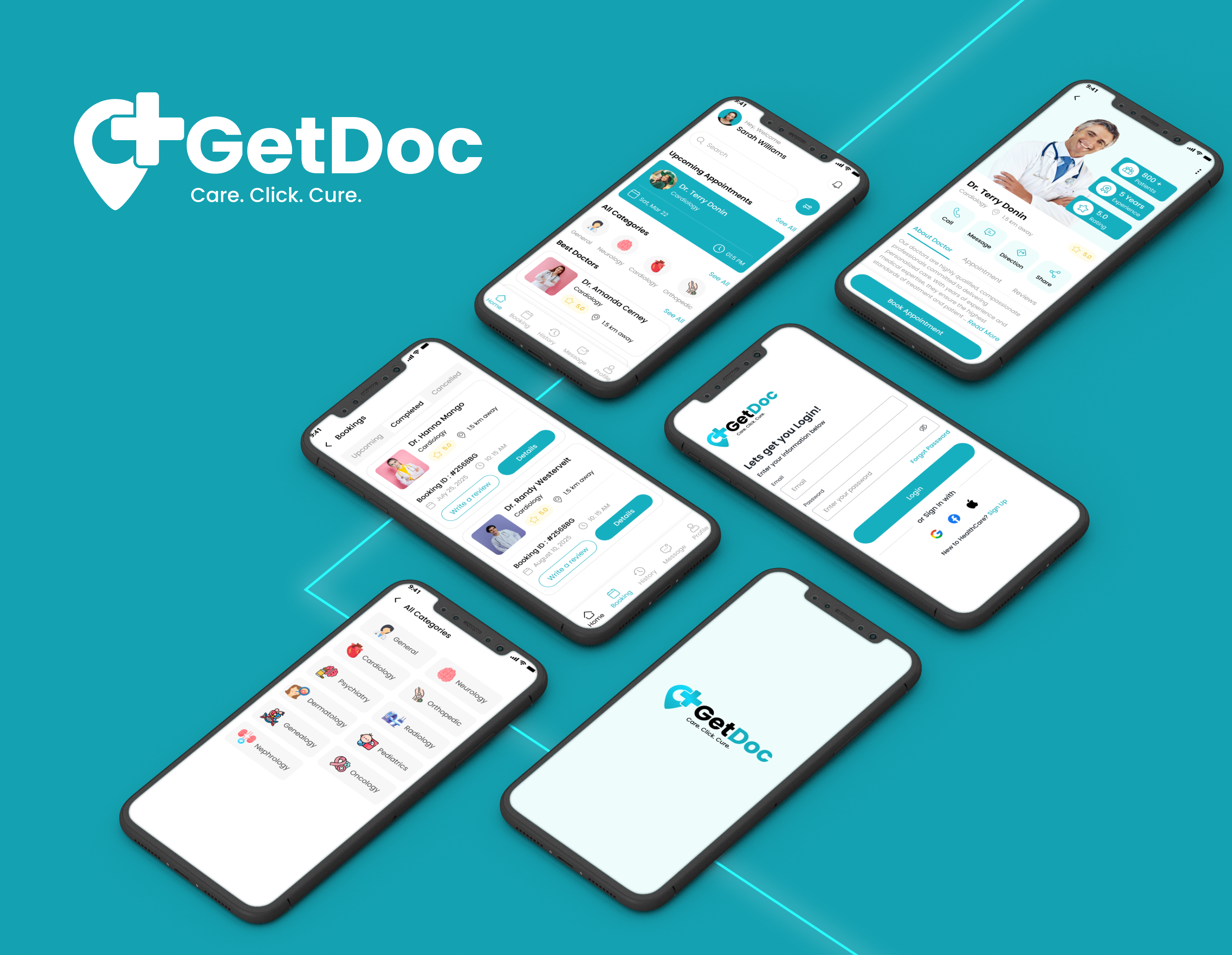 GetDoc - Medical appointment management app appointment health mangement mobile app ui design user interface