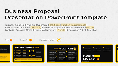 Business Proposal Deck — 25-Slide PowerPoint Template branding graphic design microsoft powerpoint powerpoint presentation presentation template