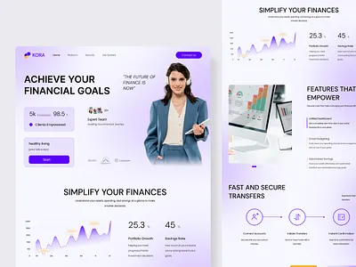 Fintech Landing Page app banking dashboard design financial financial app design fintech fintech dashboard design landing landing page design modern payment portfolio ui website