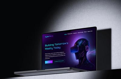 CyberNova – Futuristic AI & Robotics Website ai animation cyberpunk figma futuristic landing page neon robotics ui design web design website mockup